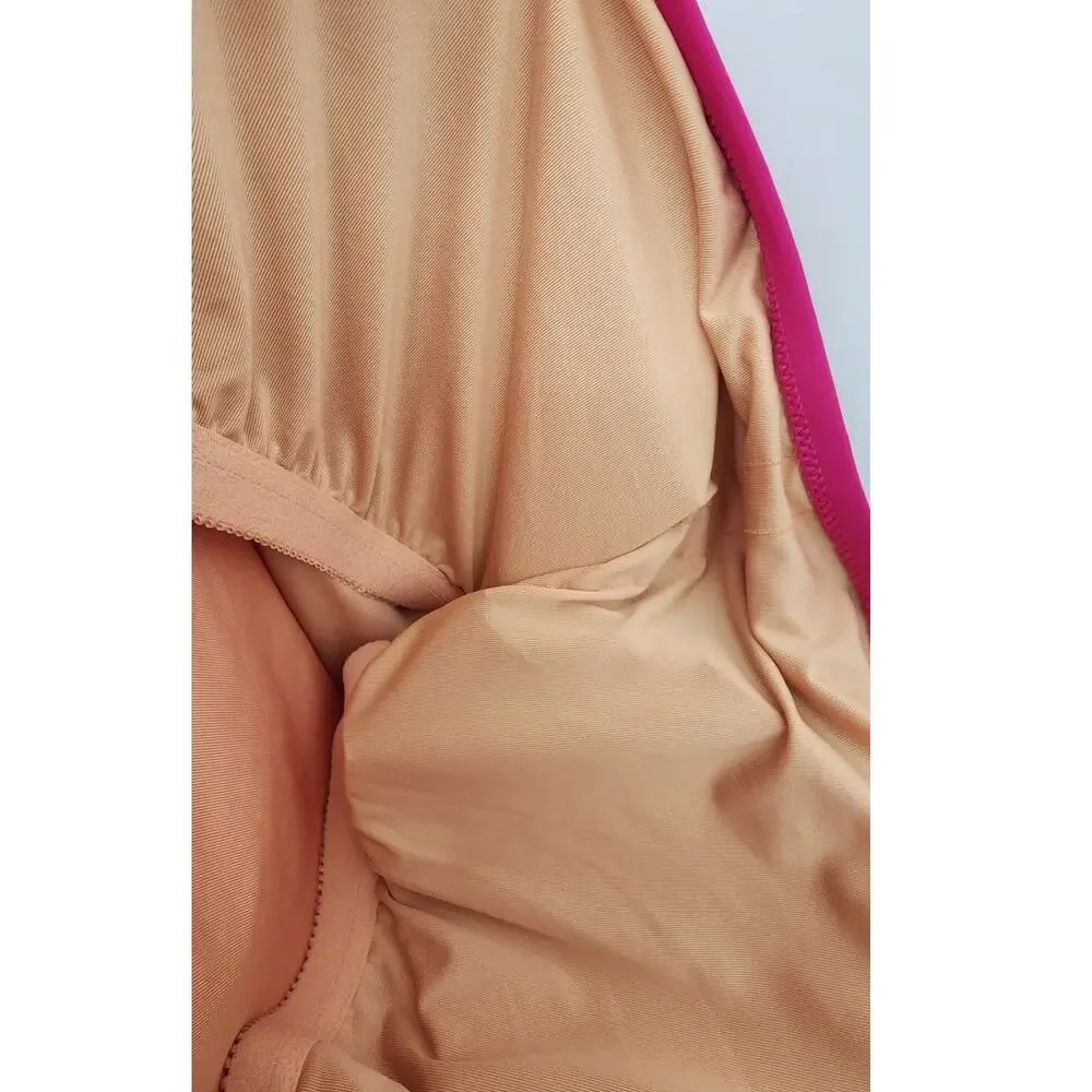 New NWOT‎ J. Crew Sleek Ruched One-Shoulder One-Piece Swimsuit Pink Size 16